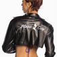 Black Crop Motorcycle Jacket